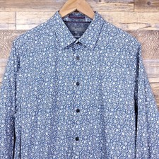 Ted Baker Men's Size 17 Modern Fit Long Sleeve Button up Shirt