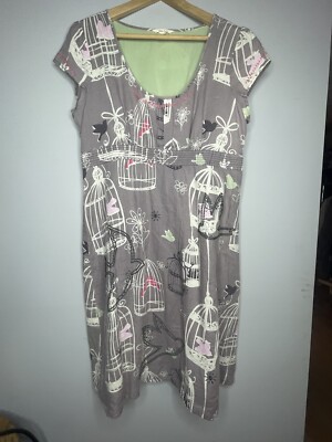 White Stuff Women's Maxi Dress UK 16 Grey Bird Cage Maxi Unique And Beautiful!