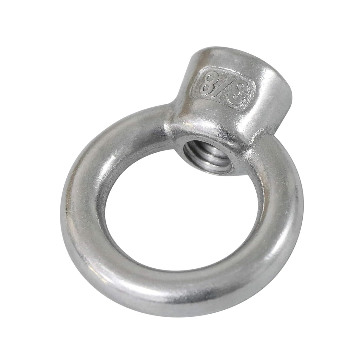 4 Packs 316 Stainless Steel Eye Nuts 3/8\" UNC Female Thread Fasteners