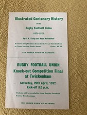 1972 ENGLAND RFU INAUGURAL KNOCKOUT COMPETITION FINAL @TWICKENHAM RUGBY FLYER VG