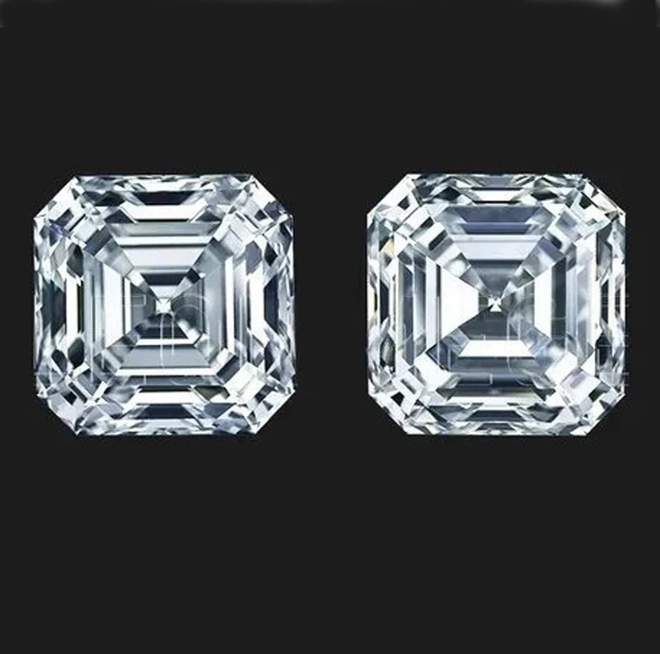 Asscher 2 pcs lab Grown First Grade  Diamond 5 mm D - F Certified Loose CVD - Image 4 of 4