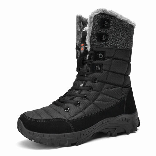 Men's Winter Warm Snow Boots High Top Hiking Boots Waterproof Outdoor Sneakers - Picture 2 of 25