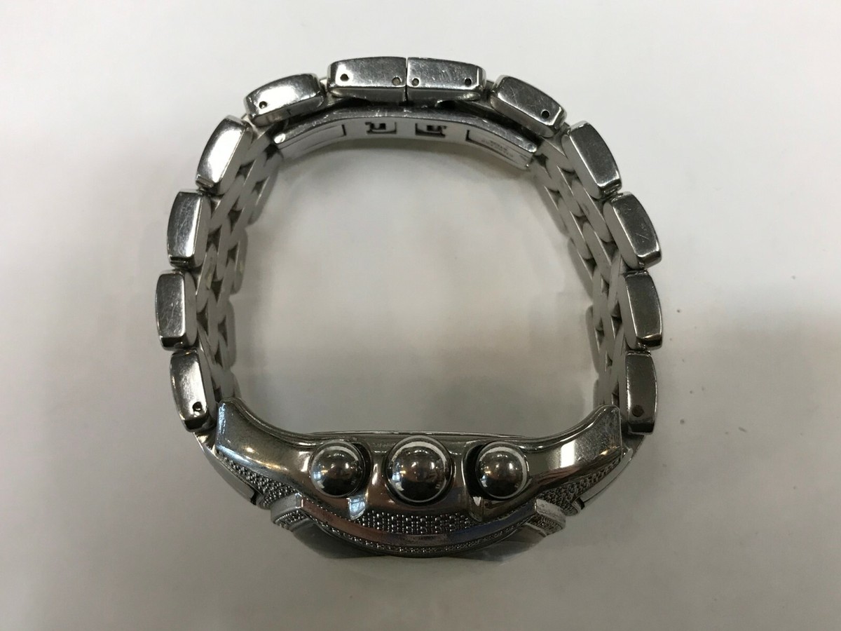 Men's Techno Master TM-2063 Wrist Watch Diamond Bezel Stainless