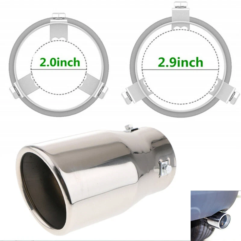 Tubo de escape de coche cola garganta acero inoxidable silenciador puntas tubo de escape trasero Foto 2 de 4