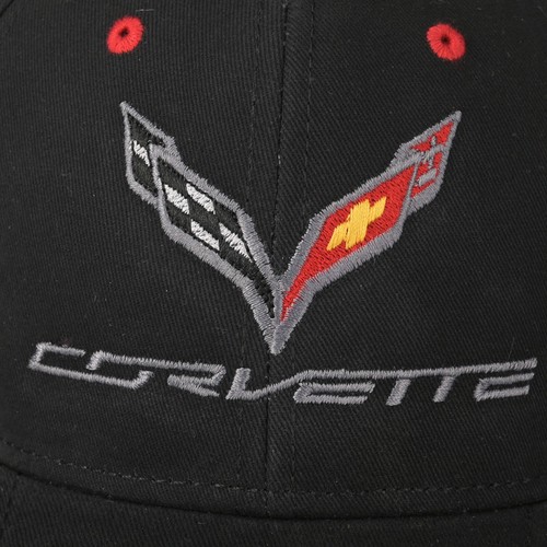 Sombrero estructurado premium con logotipo y guión Corvette 2014-2019 con recorte rojo - Imagen 4 de 7