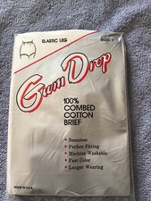 Unopened Gum Drop 100 Cotton Brief Panties 7 Large USA NIP White