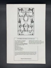 KINGSOLVER, Barbara. Prodigal Summer. NY: HarperCollins, 2000. Uncorrected Proof