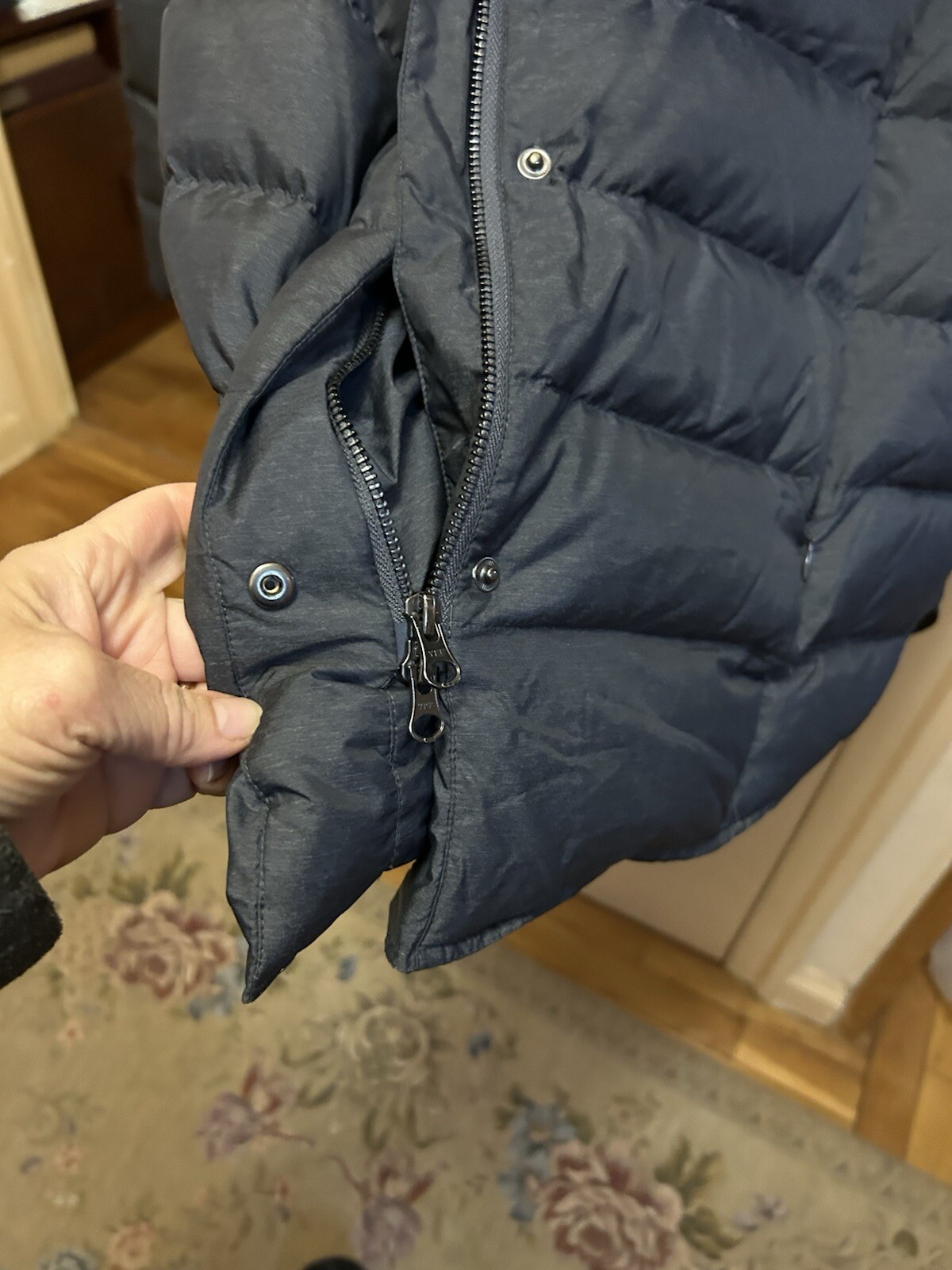 Gray Down Filled Puffer Jacket Coat With High Fun… - image 19