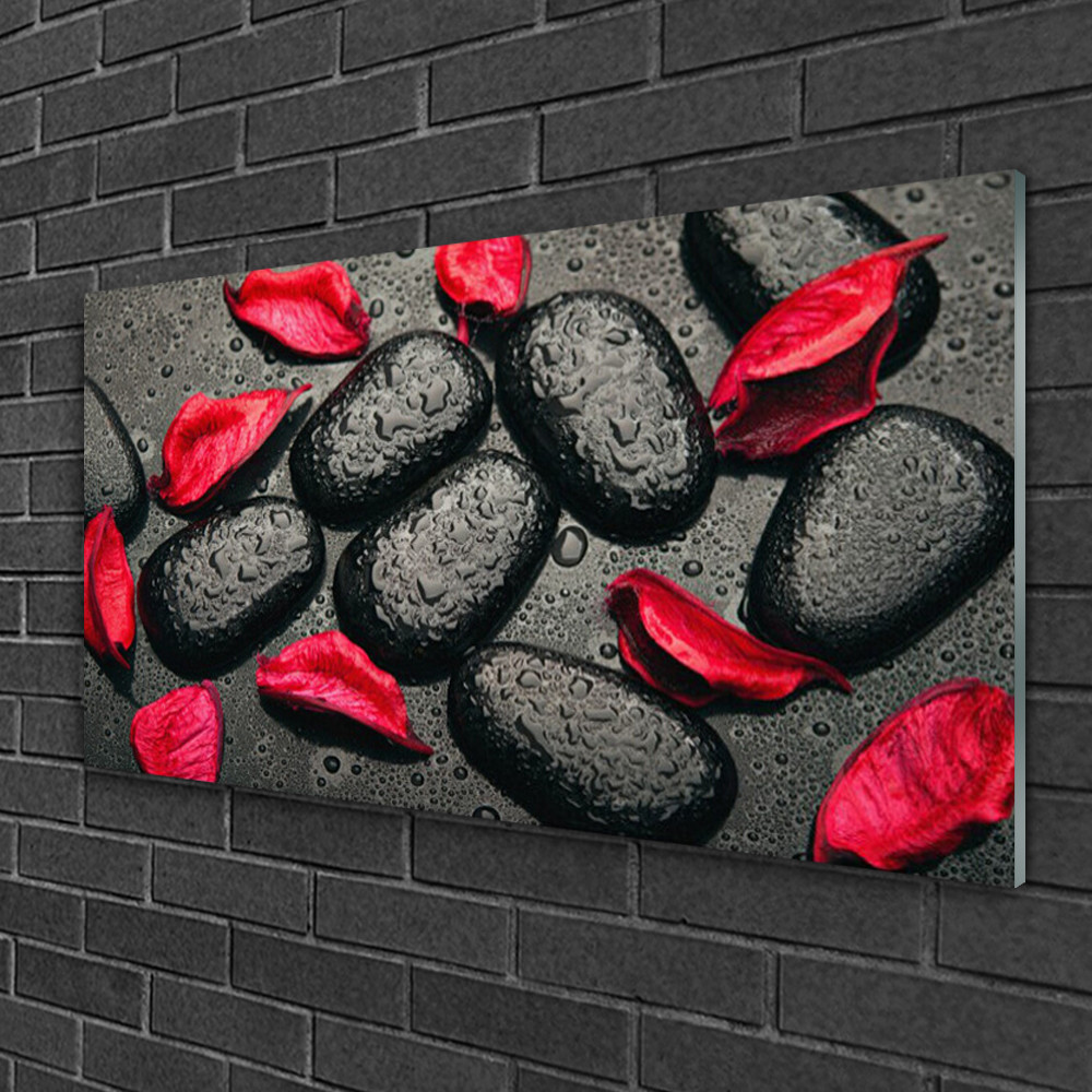 Impression sur verre Tulup 100x50 cm de qualité premium avec effet visuel 3D de galets