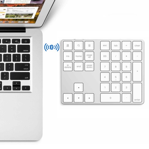 Plastics Rechargeable 34 Keys Bluetooth Numeric Keypad Numpad for MacBook Laptop - Picture 10 of 16