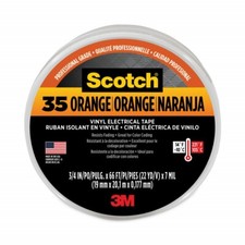 3M 10869 Scotch 35 Vinyl Electrical Color Coding Tape,3/4-Inch x 66ft,Orange 1PK