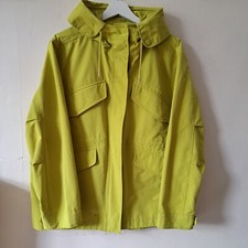 Arket Womens Funnel Neck Fishtail Parka Windbreake Size S Oversized Yellow/green