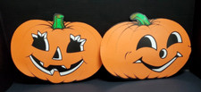 VTG 2 USA Beistle Co Halloween Pumpkin Jack-O-Lantern Die Cut Decoration Cutouts