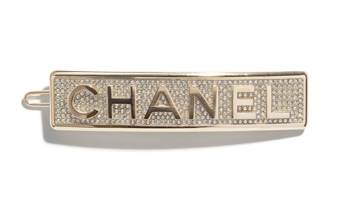 Chanel Crystals Gold Tone Hair Clip