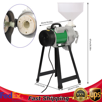 Electric Grinder Mill Grain Corn Wheat Feed/Flour Dry Wet Cereal Machine +Funnel