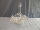 Fenton Clear Glass Basket w/ Inverted Strawberry Design