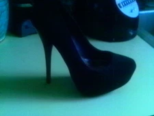 Pleaser Day & Night Shoes GORGEOUS-20 Pumps Heels Black Suede Sexy 7 m