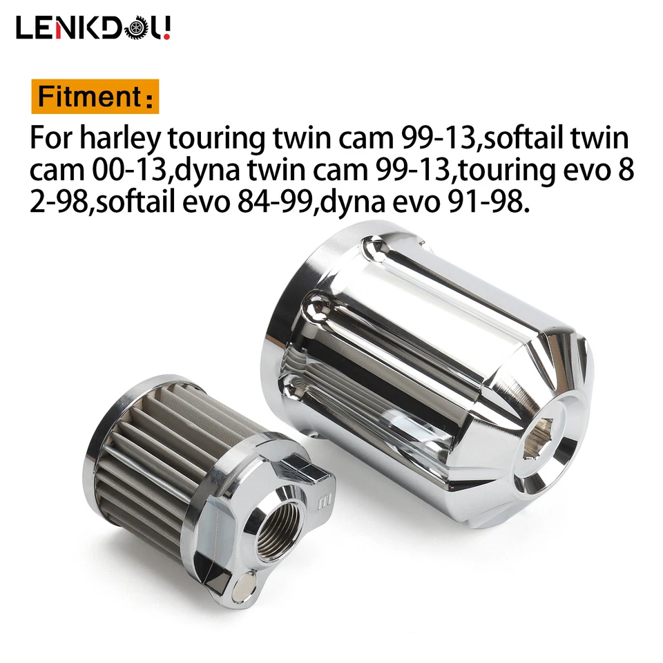 Replacement Reusable Oil Filter W/ Cartidge Fitting for Harley Touring Sportster - Image 2 of 4