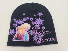 Youth Frozen Sisters Forever Anna Elsa Disney Beanie Winter Knit Hat Cap Girls