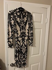 NWT FASHION NOVA “NOVA LUXE” BEAUTIFUL CREAM  & BLACK SEQUINED DRESS -FORMAL LRG