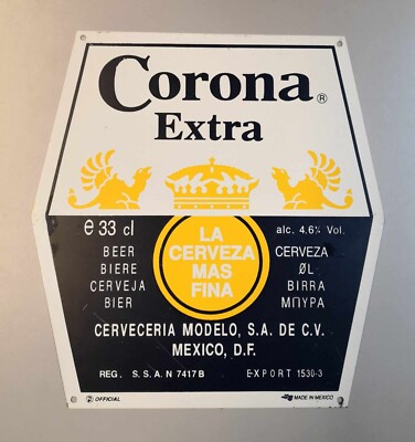 Corona Extra Blechschild, Made in Mexico, ca. 26 x 27,5 cm, Deko, Bar, Kneipe,