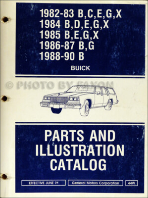Buick Parts Book Grand National Regal GNX Catalog 1987 1986 1985 1984 1982-1990