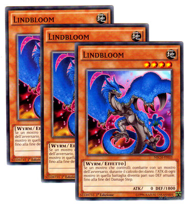 Set 3X LINDBLOOM NECH-IT033 Common auf Italienisch YUGIOH