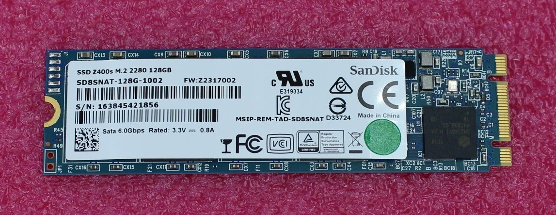 SD8SNAT 128G 1002 SanDisk 128GB Z400s M.2 SSD B M Key