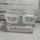 Vintage 1950s Pyrex 0503 in Pink Gooseberry Pattern Complete Set