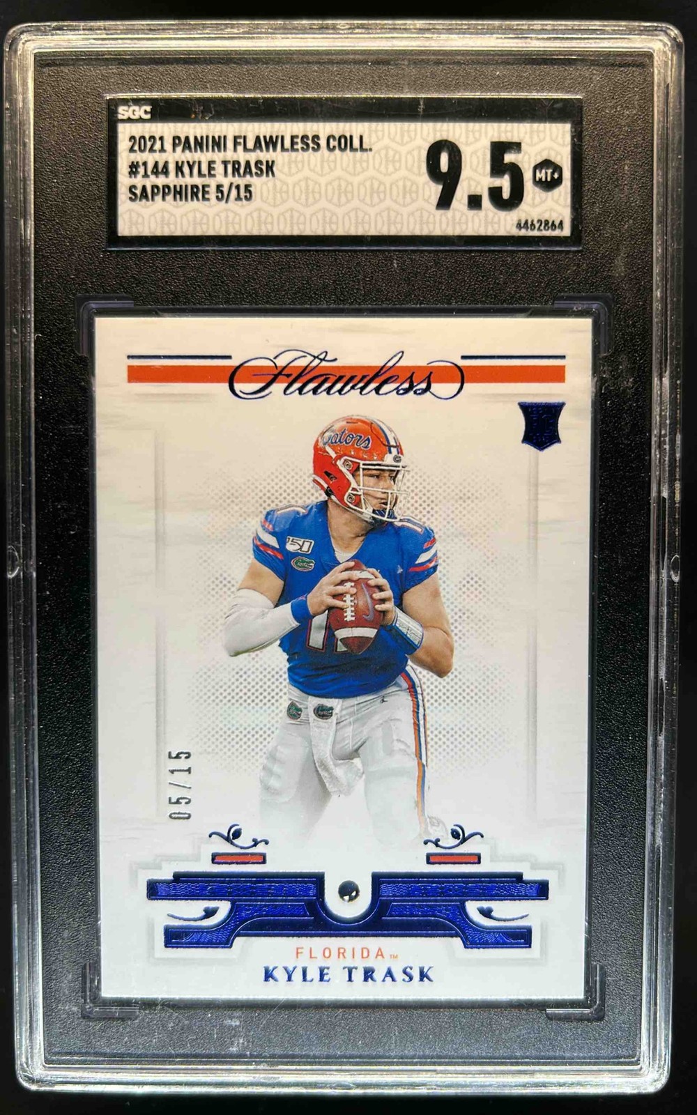 Kyle Trask Panini Flawless Collegiate #144 Sapphire