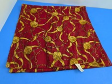Vintage Red Gold Chain Link Pattern Scarf Made in Italy