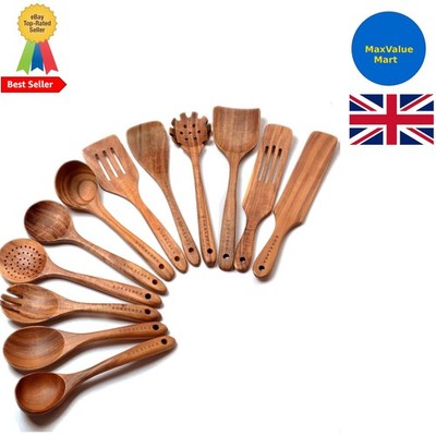 Vielseitiges 12-teiliges Teak Utensilien Set - handgefertigt für ultimative Leistung