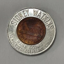 Encased 1960-D Lincoln Cent Cleveland 32 Ohio TONED Sidney Watkins Rare Coins