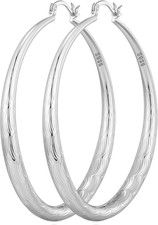 Big Silver Hoop Earrings for Women Sterling Silver Hoop Earrings Large Silver