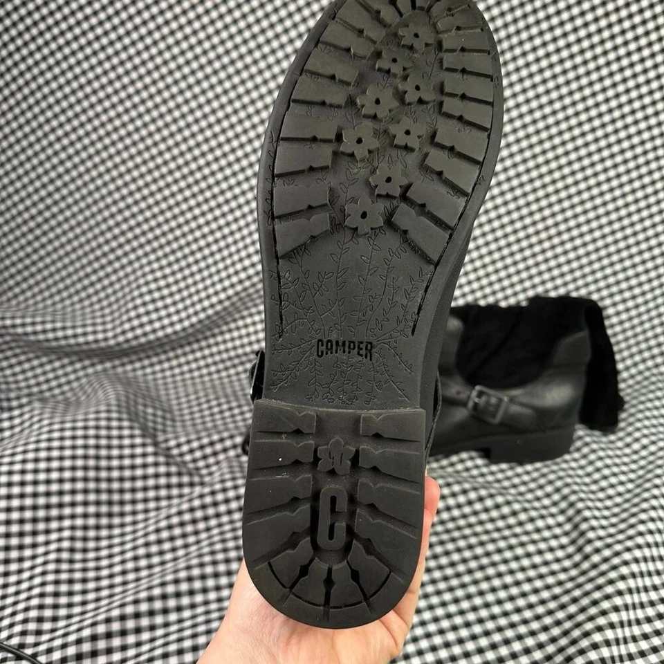 CAMPER Black Slouchy Moto Biker Buckle Suede Boots Size EU 41 / Women's 10 - Image 2 of 4