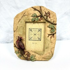 Photo Frame Resin Cardinal 3.5x5 Pine Winter Picture Lodge Cabin Rustic Nature