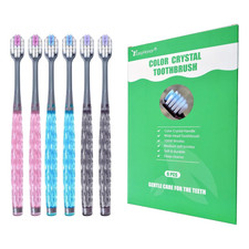 Soft Toothbrushes, Adult Medium Bristle Toothbrushes with Fashion Color Crystal
