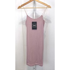 NWT NUDE Jersey Knit Mini Slip Dress Sleeveless Bodycon Stretch Pink Size M