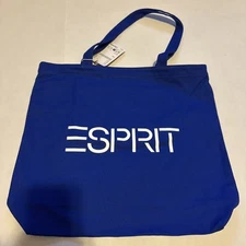 ESPRIT Vintage Throw-back 90's Blue Canvas Tote NWT Authentic