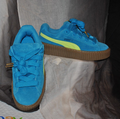 NWOB PUMA  w s 8 Fenty X Creeper Phatty Lace Up Platform Sneaker BLUE LIME