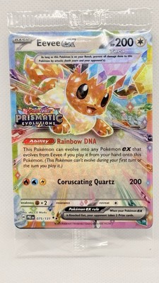 Pokemon Prismatic Evolutions Eevee ex 75/131 STAMPED Surprise Box