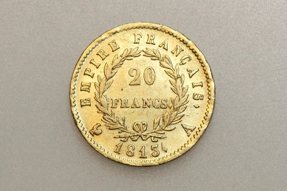 MONEDA DE ORO DE 20 FRANCOS EMPERADOR NAPOLEÓN FRANCIA 1813 Foto 2 de 2