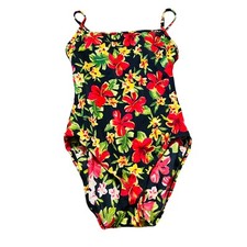 InGear Vintage Black and Floral One Piece Swim Suit 10