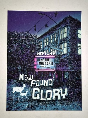 New Found Glory Poster Seattle 2023 #/30 OFFICIAL Screen Print NEPTUNE Theatre 