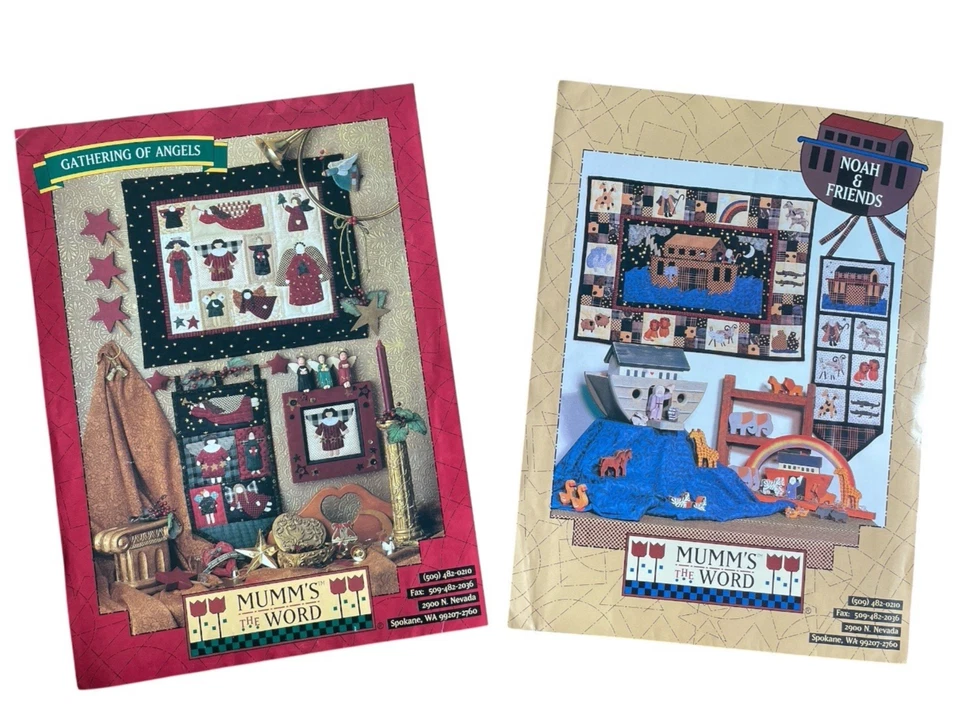 Lote de 2 Patrones Mumm's The Word Reunión de Ángeles Noé y Amigos con Tela Foto 2 de 4