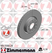Zimmermann Front Brake Discs Rotors Fits Audi Q3 8UG,8UB 2.0 TFSI Quattro
