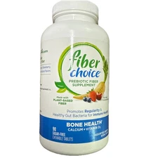 1 Fiber Choice Bone Health Daily Prebiotic Fiber 90 Chewable Berry Tablet 2/2026