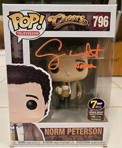 George Wendt signed Norm Peterson Funko Pop Cheers 7BAP 7bucksapop JSA Autogramm