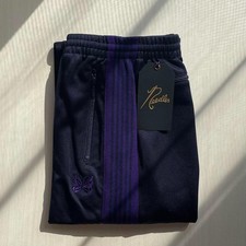 NEEDLES Track Pants Narrow Navy x Purple lines Size-L New