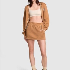 PINK Victoria's Secret Tan  White Elastic Waist Skort NWT Sz Small